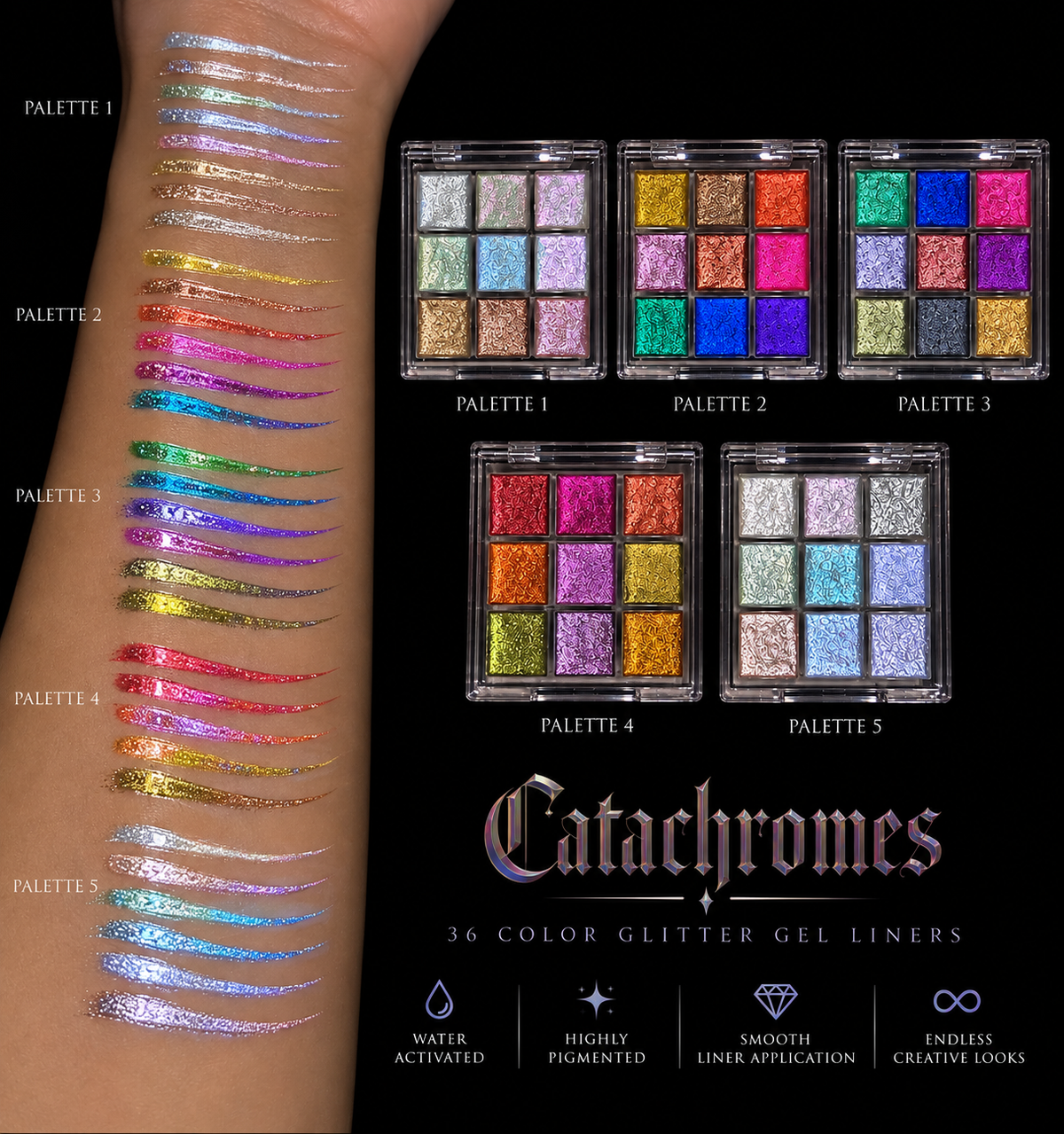 9 color liner palate water activated (select any shade)