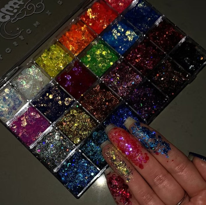 Catachromes - Celestial Graves 24 color glitter palatte (Chunky and fine mix)
